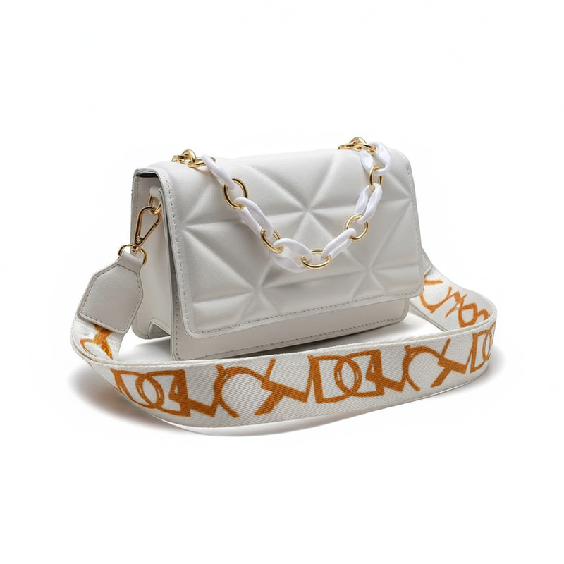 Picture of Square imported classy handbag for women - White