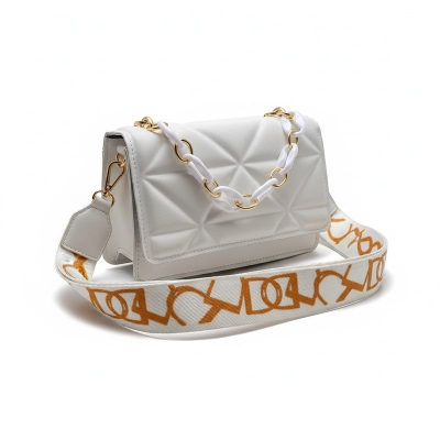 Picture of Square imported classy handbag for women - White