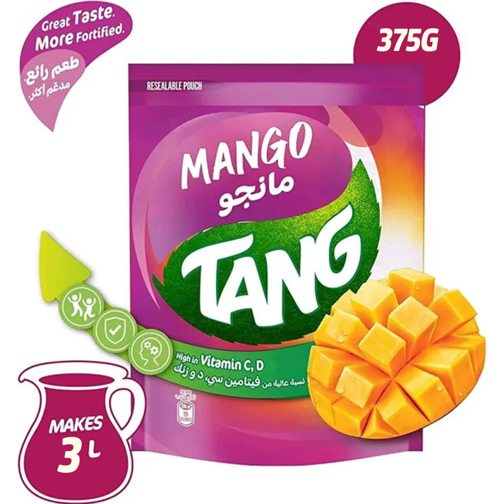 Picture of Tang Mango Flavoured Instant Drink Powder Pouch 375gm Picture of Tang Mango Flavoured Instant Drink Powder Pouch 375gm