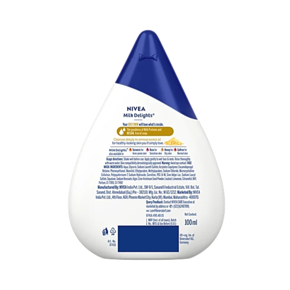 Picture of Nivea Milk delight Face wash Besan 100 ml  Picture of Nivea Milk delight Face wash Besan 100 ml