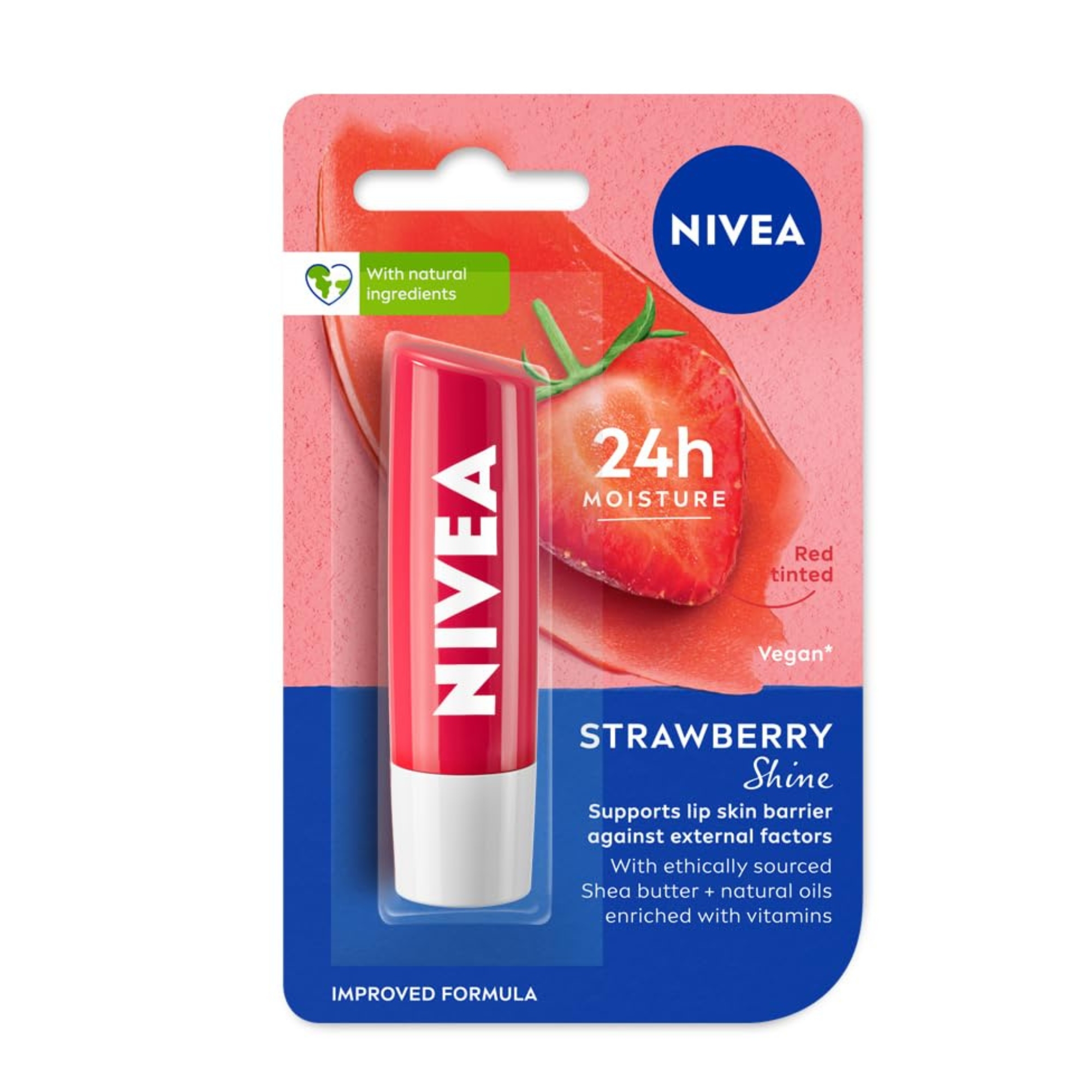 Picture of NIVEA Caring Lip Balm Strawberry Shine 4.8gm