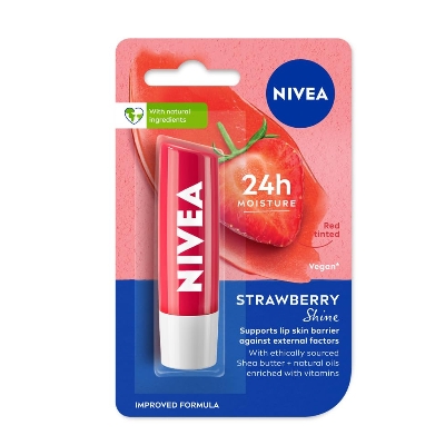 Picture of NIVEA Caring Lip Balm Strawberry Shine 4.8gm