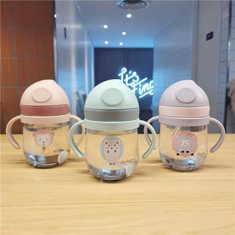 New Helboy water pot Picture of Children's Baby Training Cup Sippy Cup 250ml Pc Material Bpa Free Baby Water Bottle With Handle
