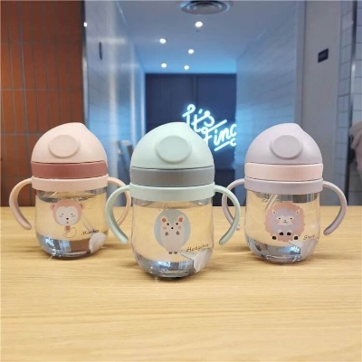 New Helboy water pot Picture of Children's Baby Training Cup Sippy Cup 250ml Pc Material Bpa Free Baby Water Bottle With Handle