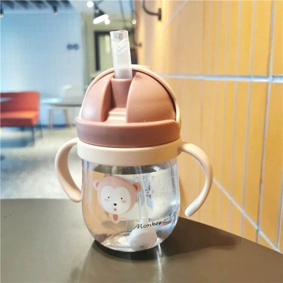 New Helboy water pot Picture of Children's Baby Training Cup Sippy Cup 250ml Pc Material Bpa Free Baby Water Bottle With Handle