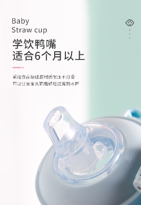 Duckbeck Waterpot Picture of 250ml Children's Kids Double Handle Plastic Water Bottle With Ball Straw Baby No-spill Leakproof Drinking Water Milk Sippy Cup