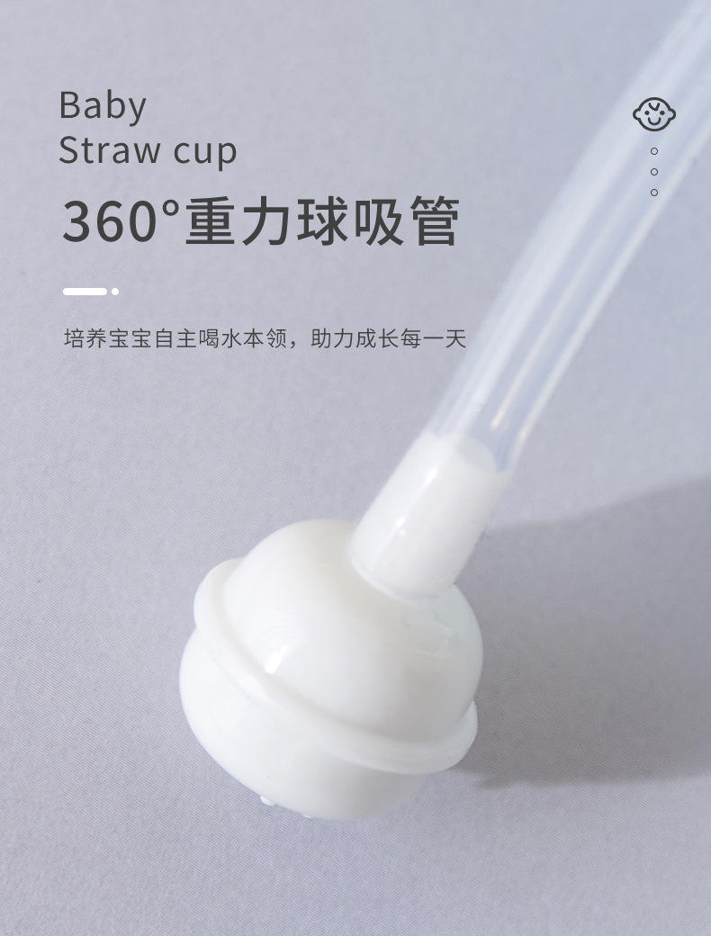 Duckbeck Waterpot Picture of 250ml Children's Kids Double Handle Plastic Water Bottle With Ball Straw Baby No-spill Leakproof Drinking Water Milk Sippy Cup