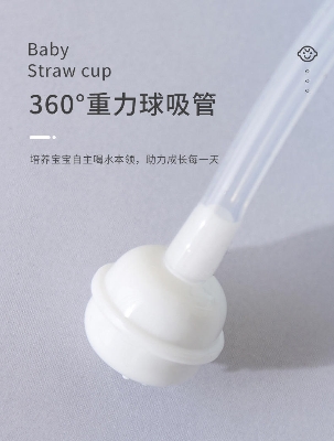 Duckbeck Waterpot Picture of 250ml Children's Kids Double Handle Plastic Water Bottle With Ball Straw Baby No-spill Leakproof Drinking Water Milk Sippy Cup