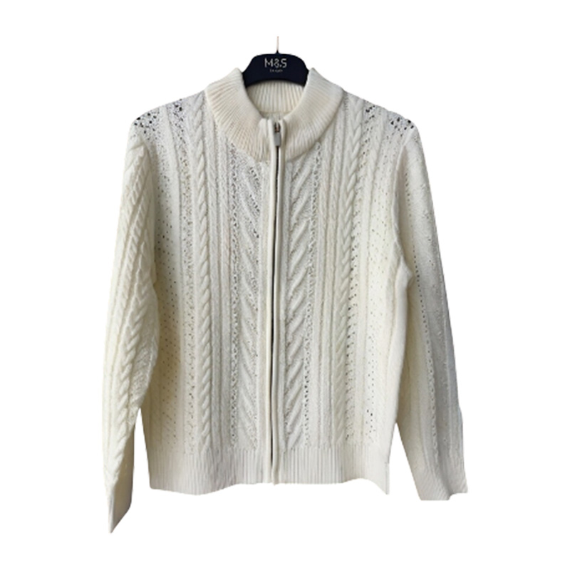 Picture of High Quality Winter Zipper Cardigan for Ladies Jacquard Knit Acrylic Wool Long Sleeve