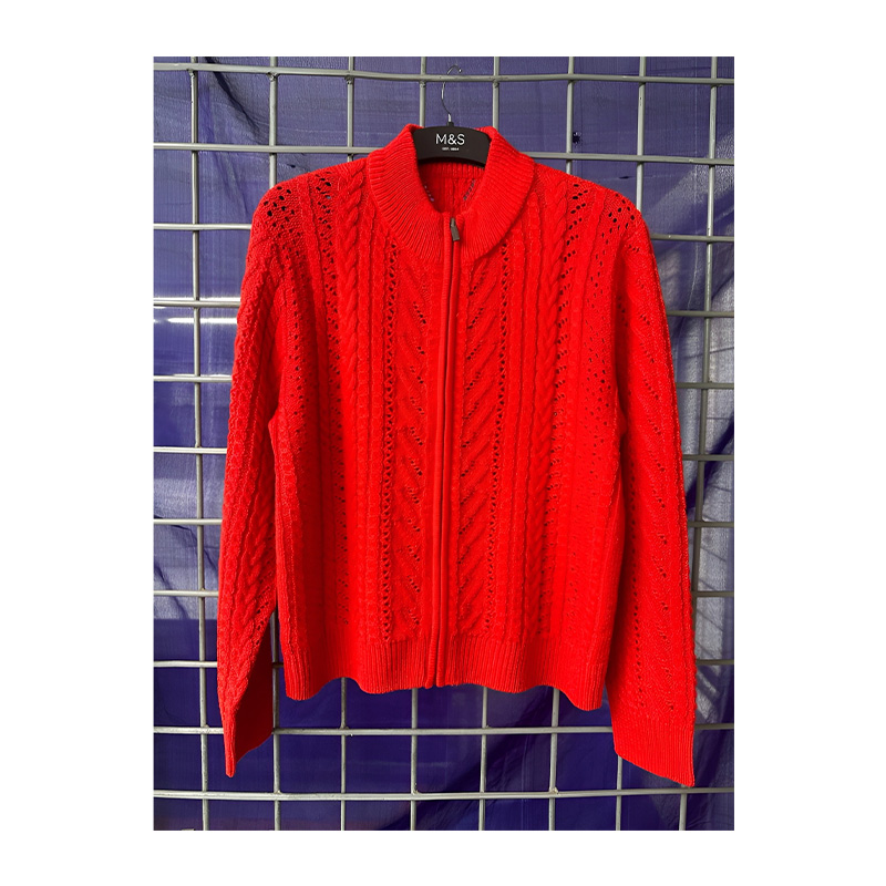 Picture of High Quality Winter Zipper Cardigan for Ladies Jacquard Knit Acrylic Wool Long Sleeve