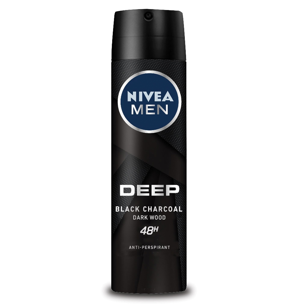 Picture of NIVEA MEN Body Spray Deep Black Charcoal  Dark Wood 150ml