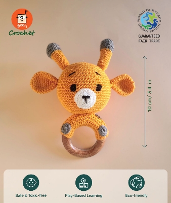 Picture of Wooden Goofi Crochet Giraffe Teether and Rattle (0 Months to 2 Years) Picture of Wooden Goofi Crochet Giraffe Teether and Rattle (0 Months to 2 Years)