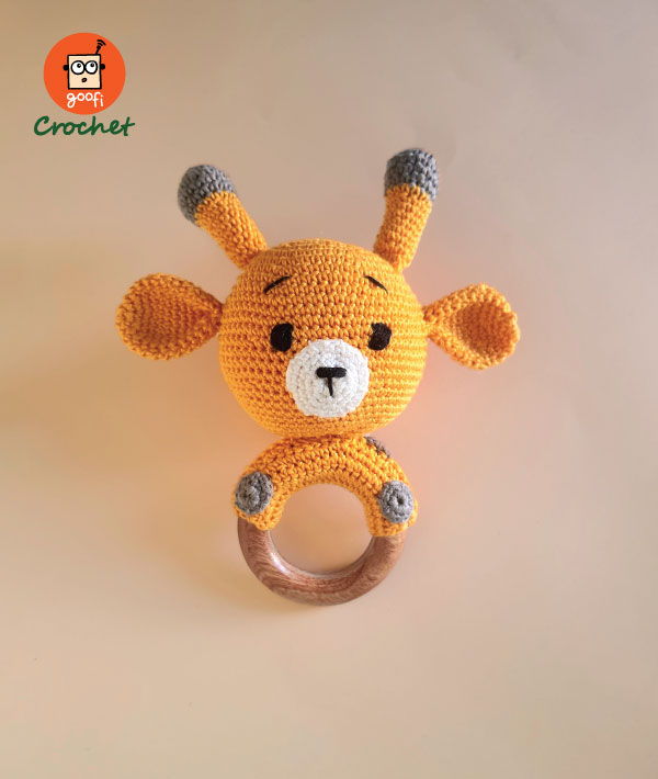 Picture of Wooden Goofi Crochet Giraffe Teether and Rattle (0 Months to 2 Years) Picture of Wooden Goofi Crochet Giraffe Teether and Rattle (0 Months to 2 Years)