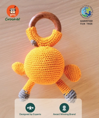 Picture of Wooden Goofi Crochet Giraffe Teether and Rattle (0 Months to 2 Years) Picture of Wooden Goofi Crochet Giraffe Teether and Rattle (0 Months to 2 Years)