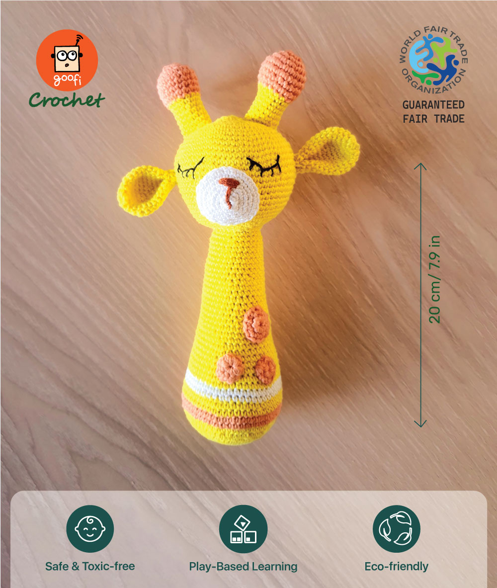 Picture of Goofi Crochet Rattle- Giraffe Picture of Goofi Crochet Rattle- Giraffe