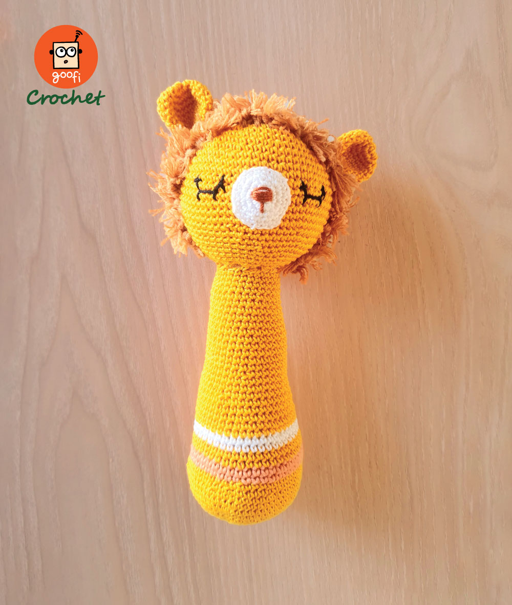 Picture of Goofi Crochet Rattle- Lion Baby Picture of Goofi Crochet Rattle- Lion Baby