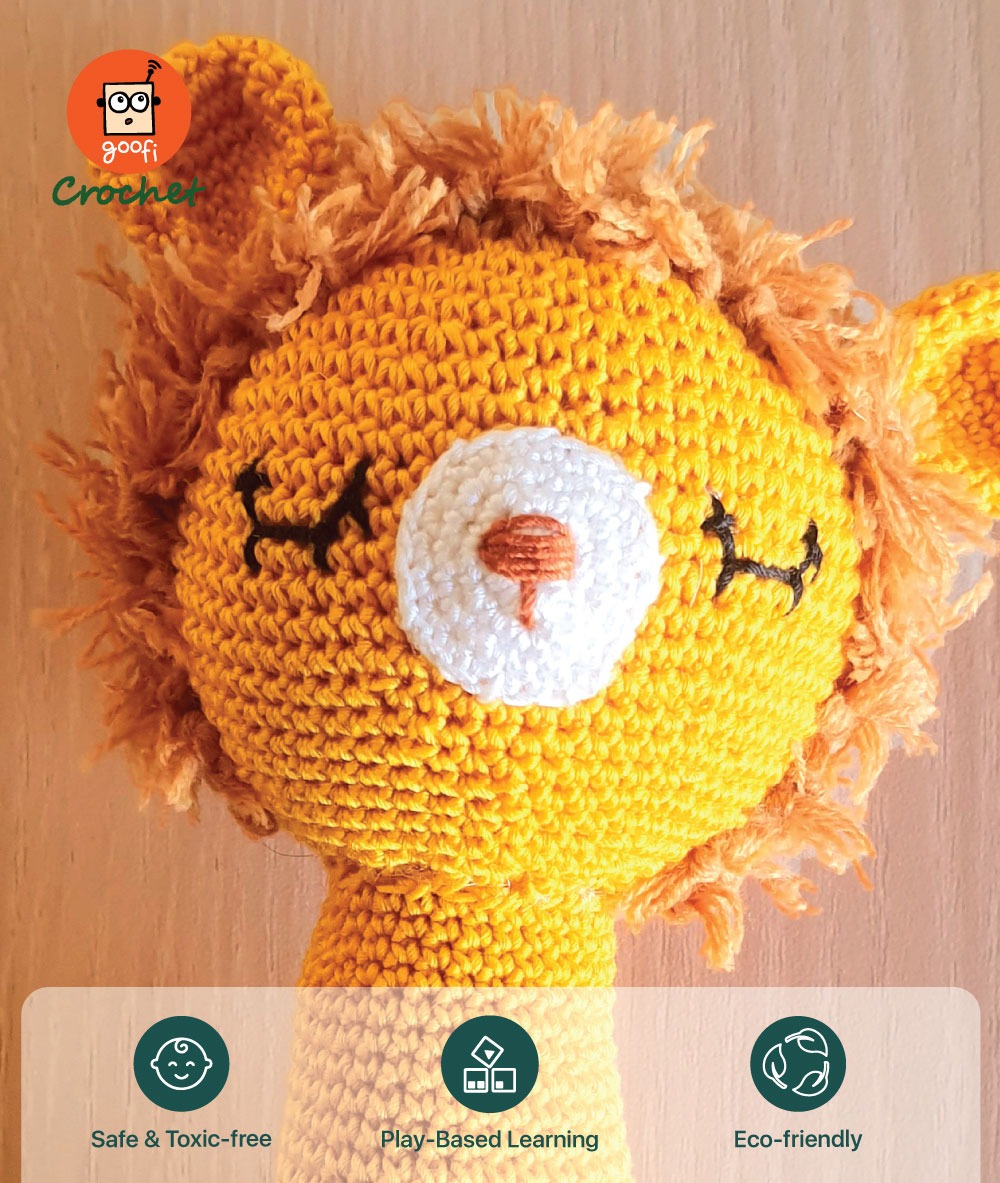Picture of Goofi Crochet Rattle- Lion Baby Picture of Goofi Crochet Rattle- Lion Baby