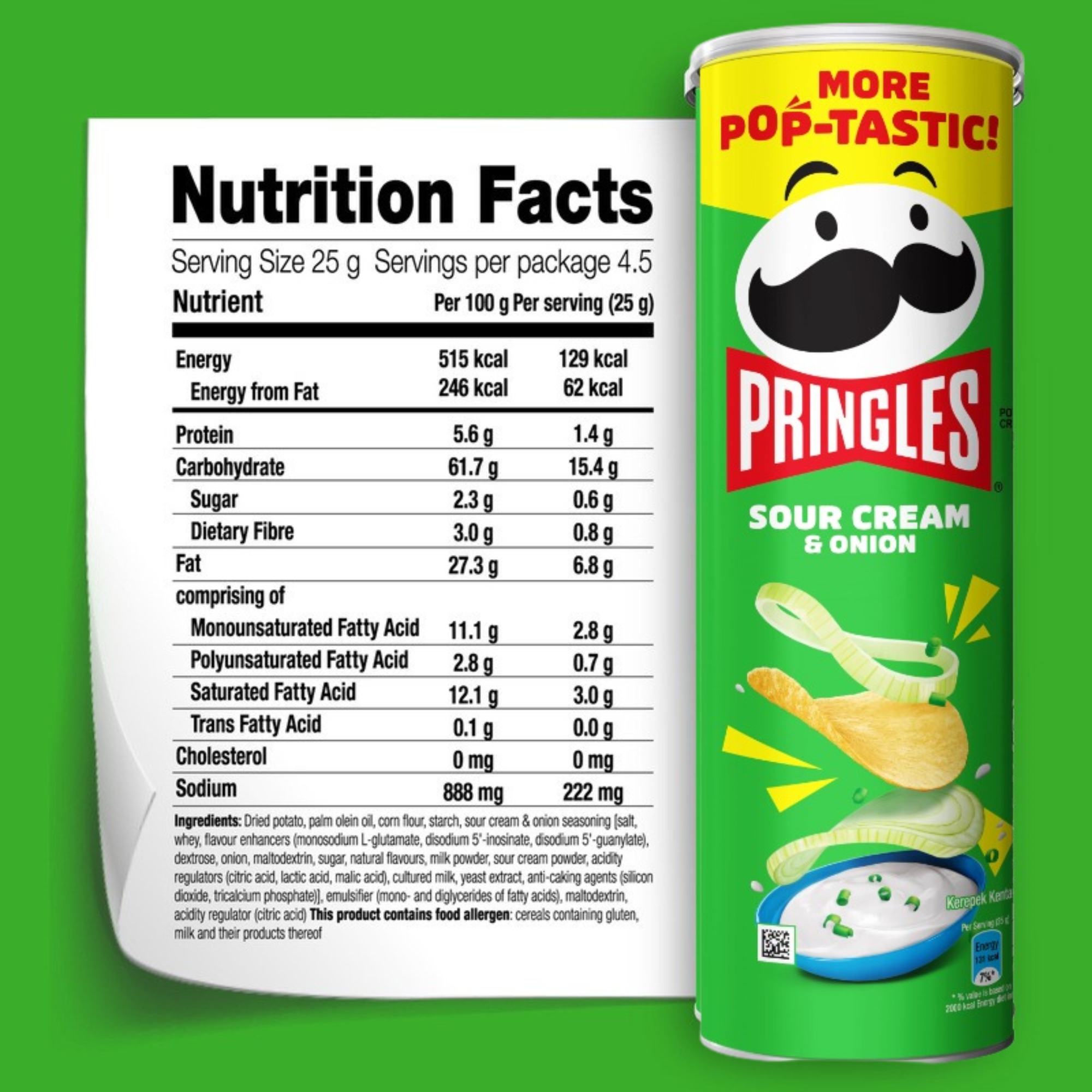 Picture of Pringles Sour Cream & Onion Potato Chips 134gm Picture of Pringles Sour Cream & Onion Potato Chips 134gm