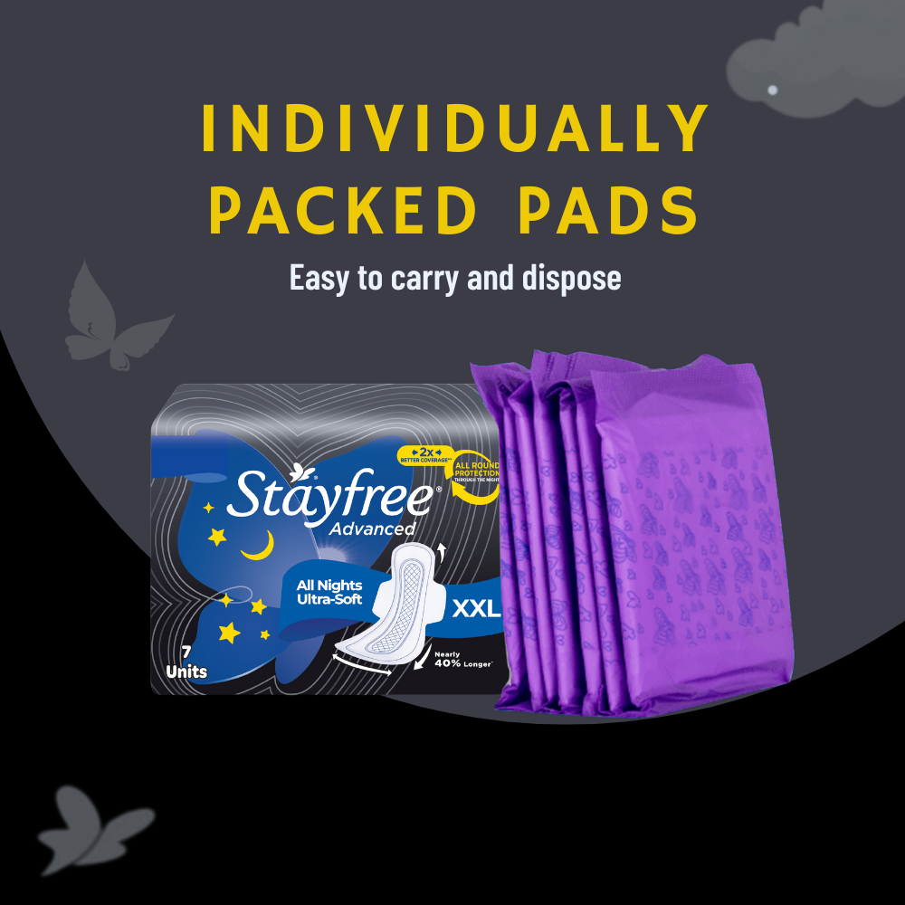 Stayfree Advanced All Nights Ultra-Soft XXL Sanitary Thin Napkins, with Wings 7 pads IDConline shop bangladeshothoba.com