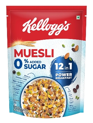 Picture of Kellogg's Muesli 0% Added Sugar Breakfast Cereal 500gm Picture of Kellogg's Muesli 0% Added Sugar Breakfast Cereal 500gm