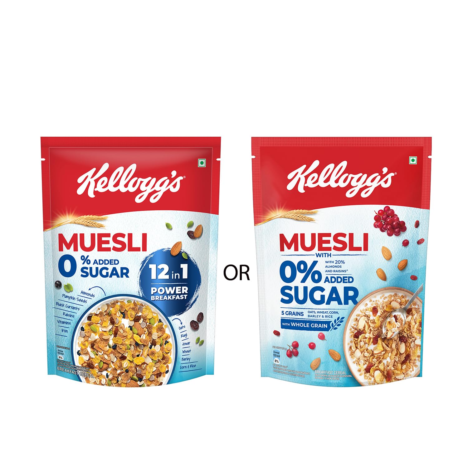 Picture of Kellogg's Muesli 0% Added Sugar Breakfast Cereal 500gm Picture of Kellogg's Muesli 0% Added Sugar Breakfast Cereal 500gm