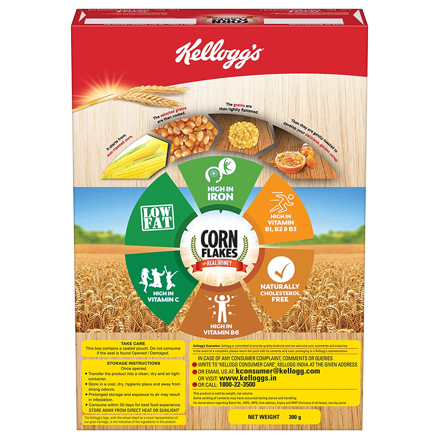 Picture of Kellogg's Corn Flakes with Real Honey Breakfast Cereal 300gm Picture of Kellogg's Corn Flakes with Real Honey Breakfast Cereal 300gm
