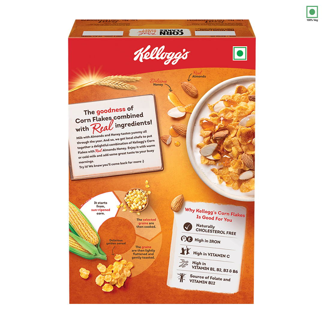 Picture of Kellogg's Corn Flakes Real Almond Honey Breakfast Cereal 168gm