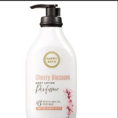 Picture of International Korean product Happy Bath Cherry Blossom Body Lotion used for male/ female - 450 ml