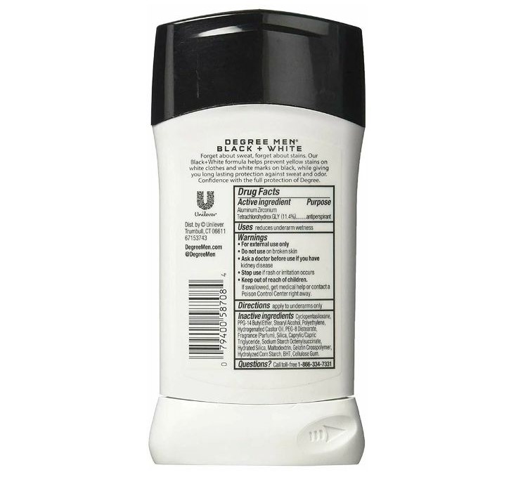 Picture of Degree Ultra Clear Black+White Antiperspirant Deodorant Stick,74g