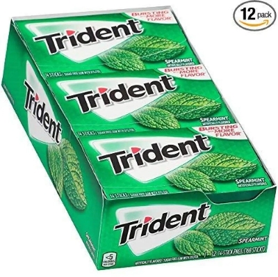 Picture of Trident Spearmint Sugar Free Gum,12 Packs