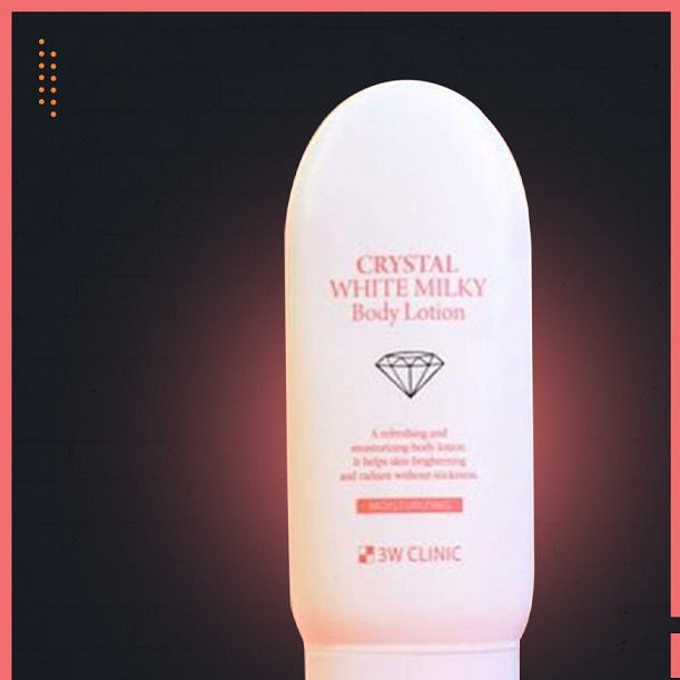 Picture of International Korean Product Skin care 3W CLINIC CRYSTAL WHITE MILKY Body Lotion used for male/female - 150 gm