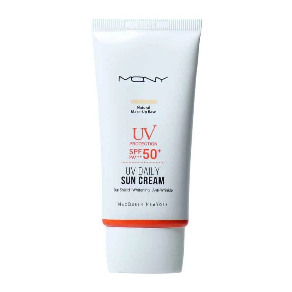 Picture of International Korean Product Skin care SUN CREAM Macqueen Newyork Natural make up base Finish sun cream SPF 50+ used for male/female - 50 gm