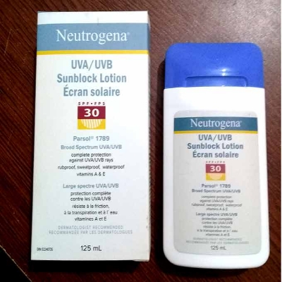 Picture of International USA Product Neutrogena UVA/UVB Sunblock Lotion, SPF, FPS 30, 4 Fluid Ounce (125 ml)