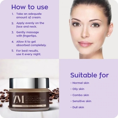 Picture of International Indian product Skin care ZM Cocoa Coffe Moisturizing cream Used for male/female - 50 gm