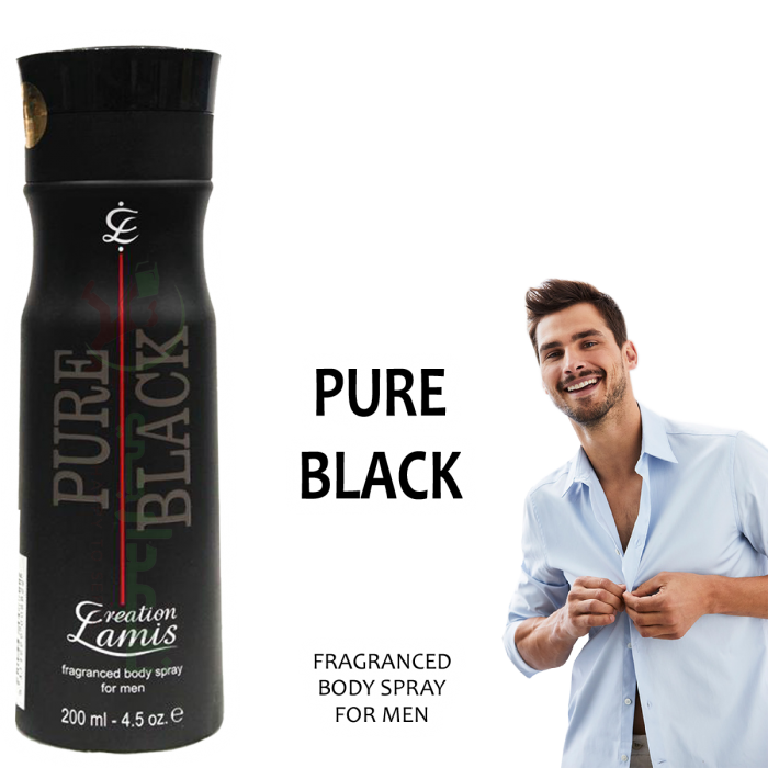 Picture of International UAE product Body Spray Creation Lamis Pure BLack perfume for male - 200 ml
