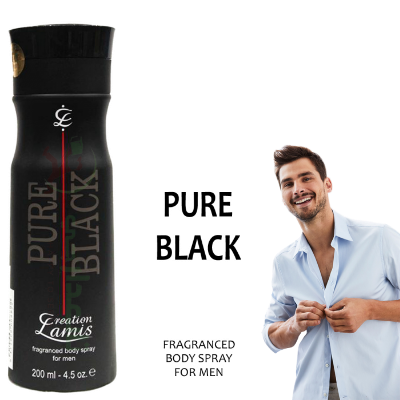 Picture of International UAE product Body Spray Creation Lamis Pure BLack perfume for male - 200 ml