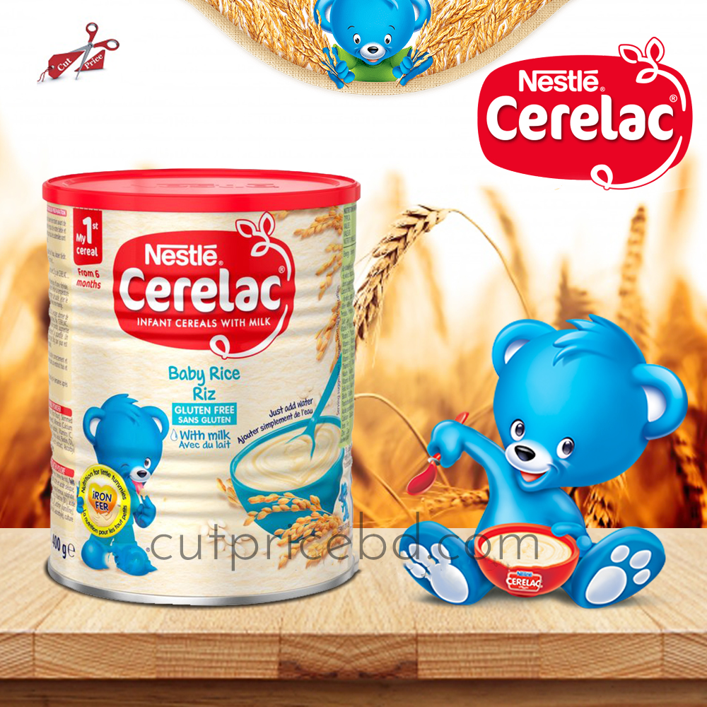 Picture of International European food item Cerelac infant cereals with milk start from 6 months (Rice) - 400 gm