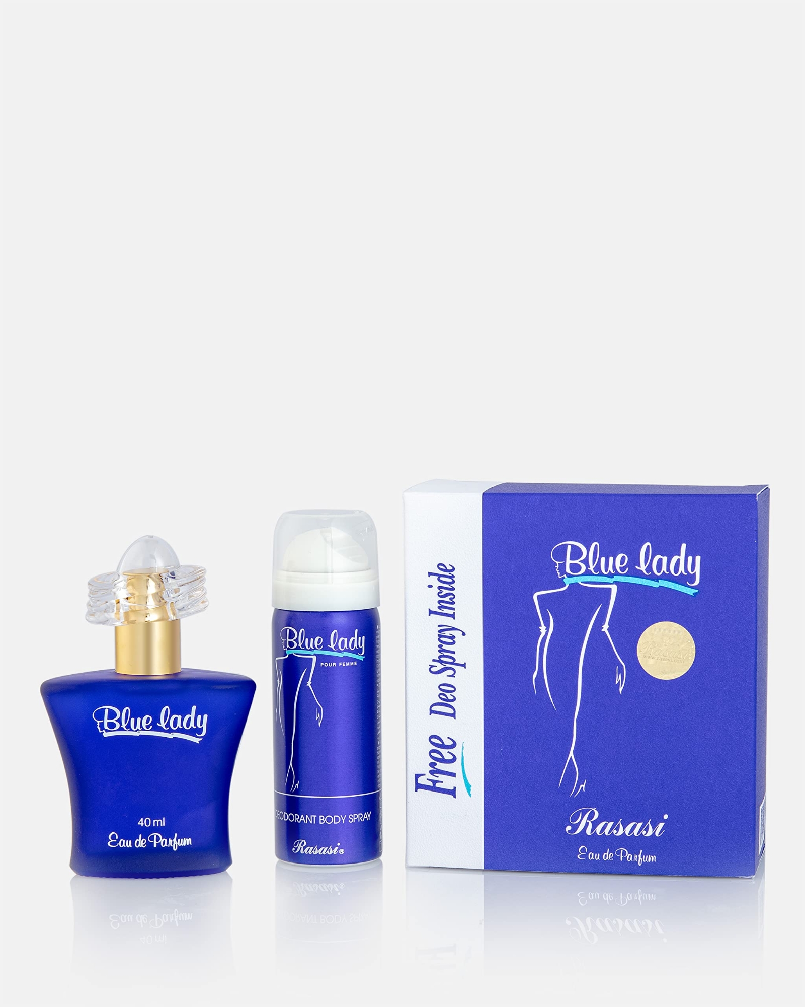 Picture of International UAE product Body perfume perty scent Rasasi Blue lady for female - 40+30 ml