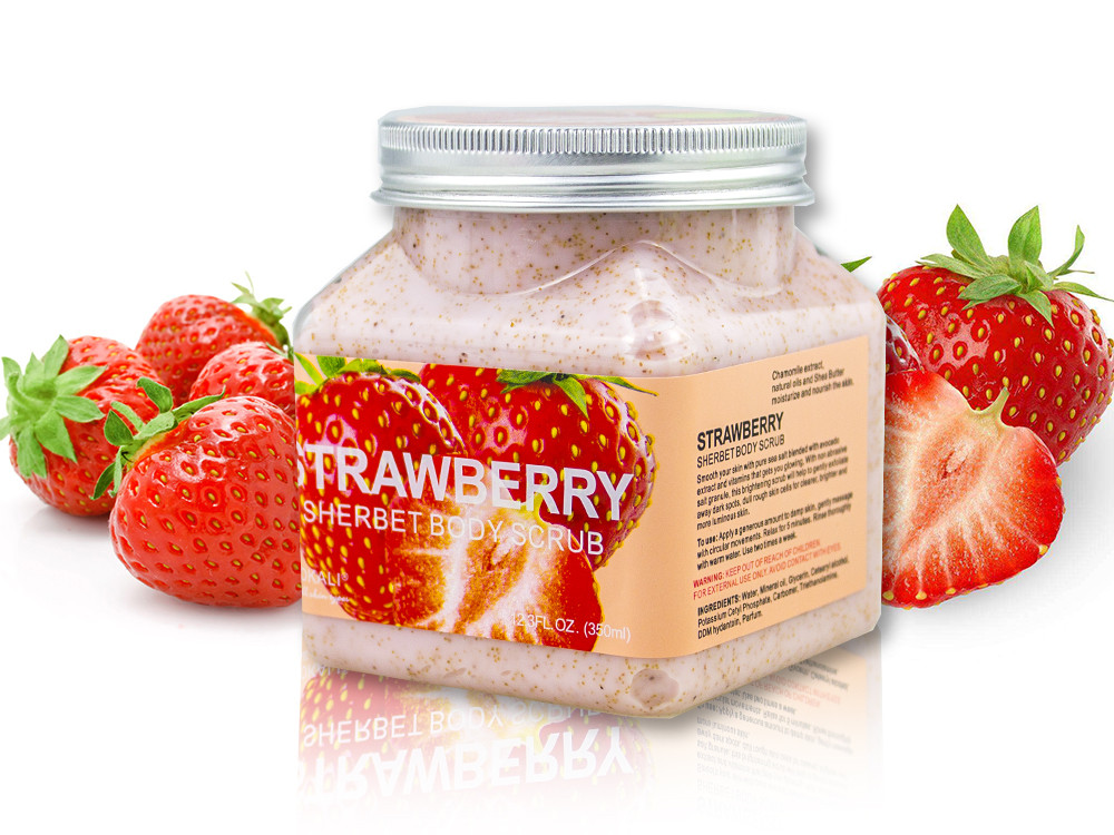 Picture of STRAWBERRY body scrub used for male female - 350 ml
