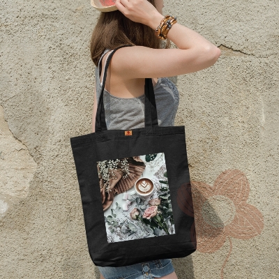 Picture of SamiaCraft Treandy  Printed Canvas Tote Bag with Zipper – Large Capacity for University & College