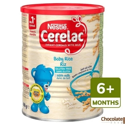Picture of International European food item Cerelac infant cereals with milk start from 6 months (Rice) - 400 gm