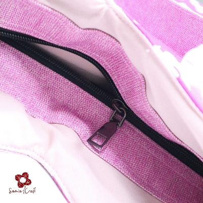 Picture of Samia Craft Stylish Everyday Canvas Tote Bag For Women with Zipper - Perfect for College and University