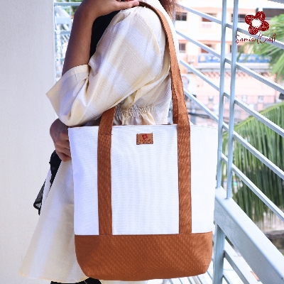 Picture of Samia Craft Exclusive Design Fashionable Canvas Shopping Bag with Zipper for Women and College - University Students