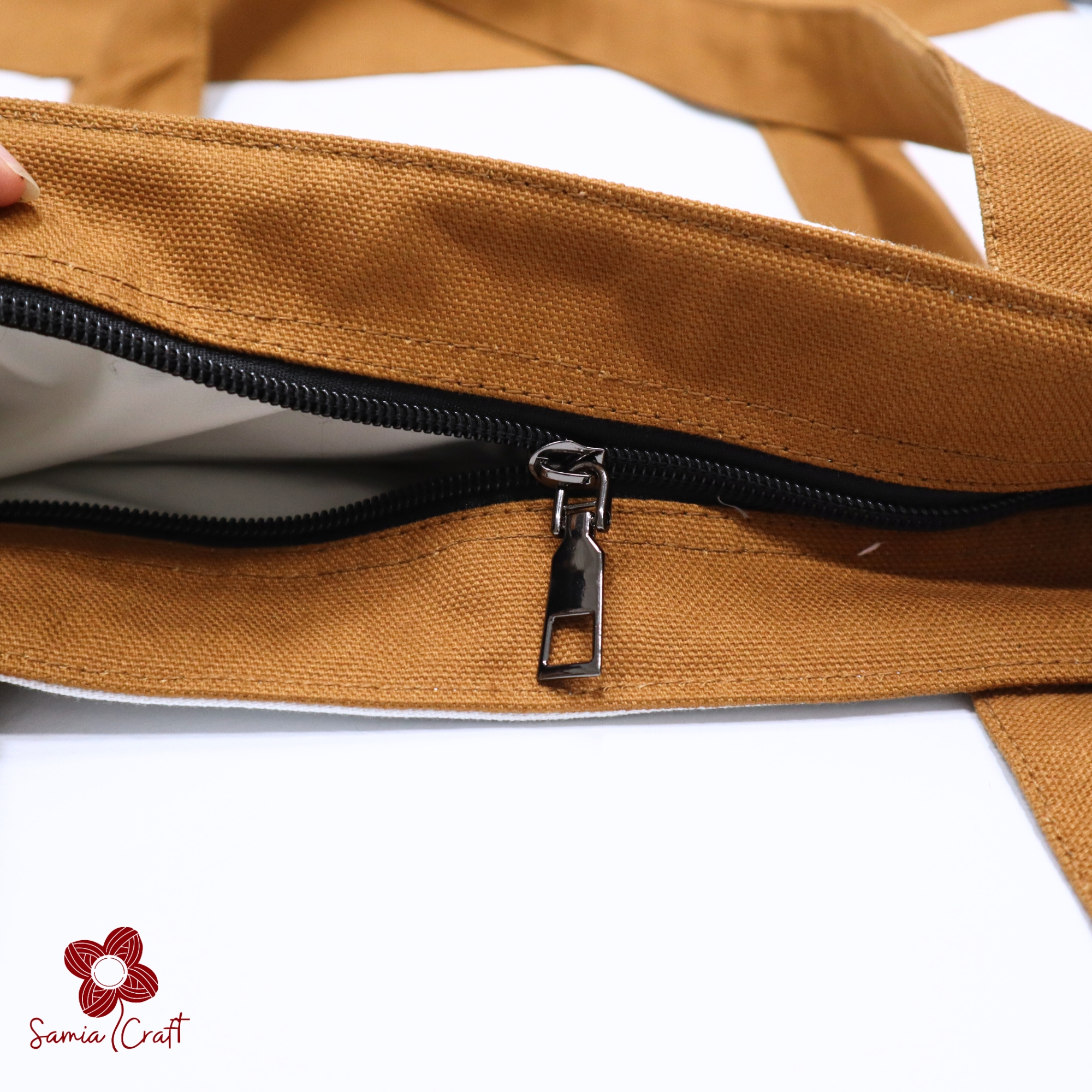 Picture of Samia Craft Exclusive Design Fashionable Canvas Shopping Bag with Zipper for Women and College - University Students