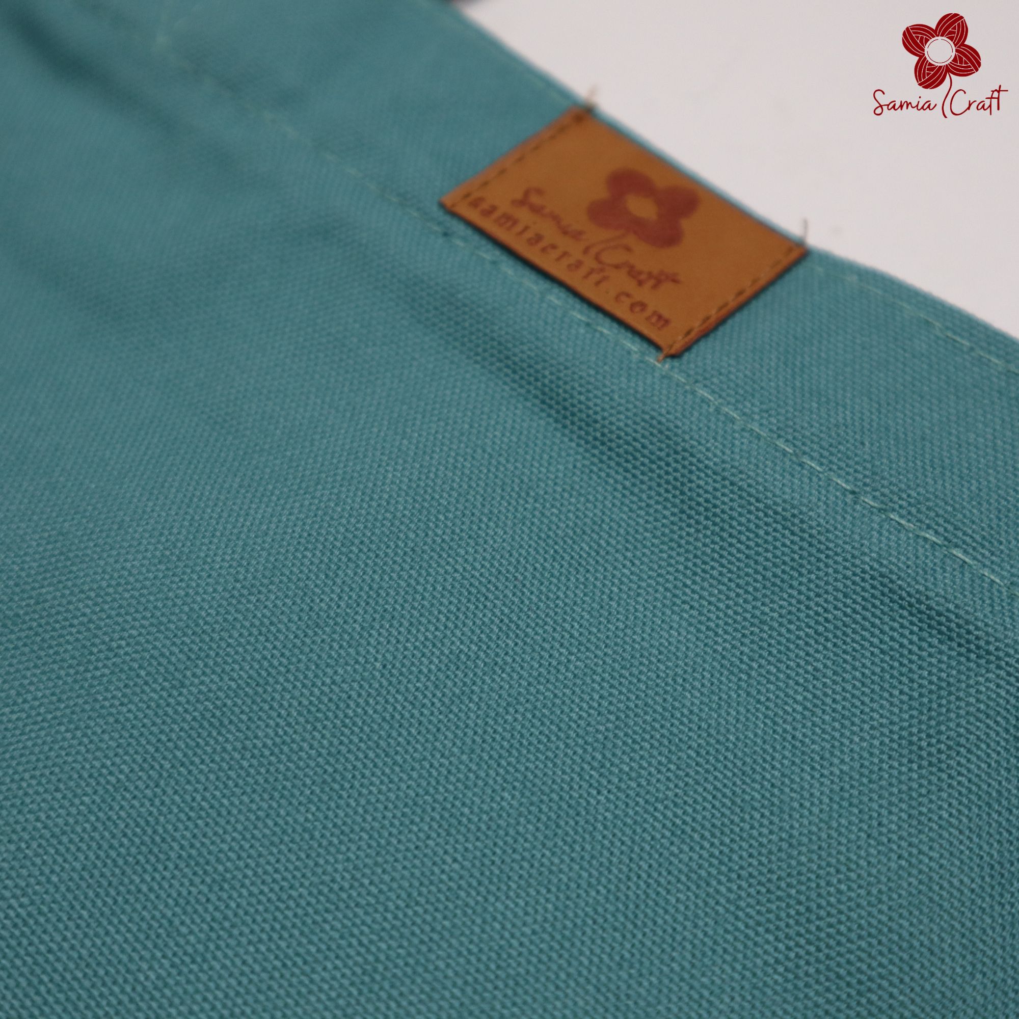 Picture of Samia Crafts 14/16 Inch Trendy Canvas Tote Bag with Zipper for University and College - Large Capacity Eco-Friendly Bag for Women and Girls