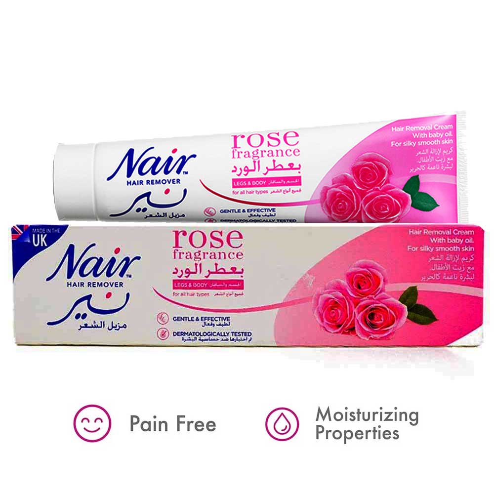 Picture of International UK product unwanted Hair removal cream Nair Rose fragrance used for male/ female - 110 ml