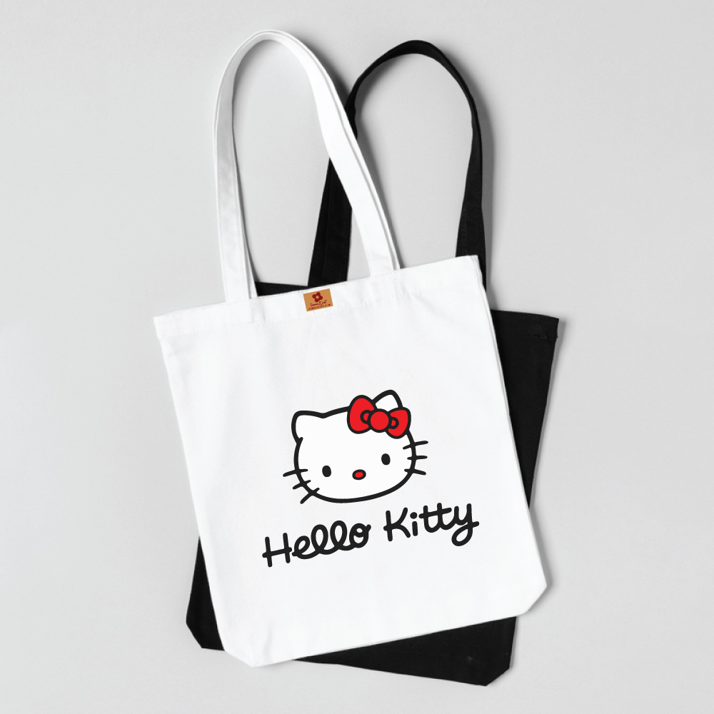 Picture of SamiaCraft Treandy Hello kitty Printed Canvas Tote Bag with Zipper – Large Capacity for University & College