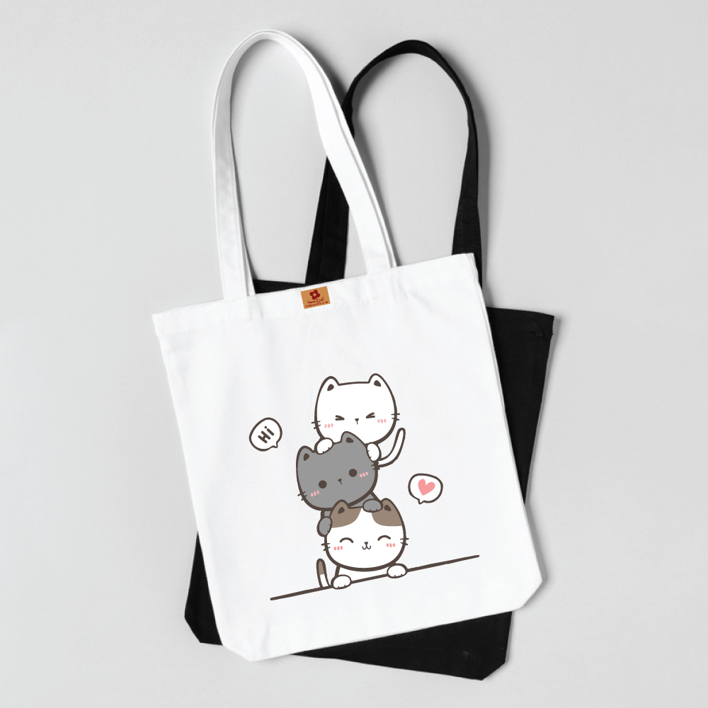 Picture of SamiaCraft Treandy Hello kitty Printed Canvas Tote Bag with Zipper – Large Capacity for University & College