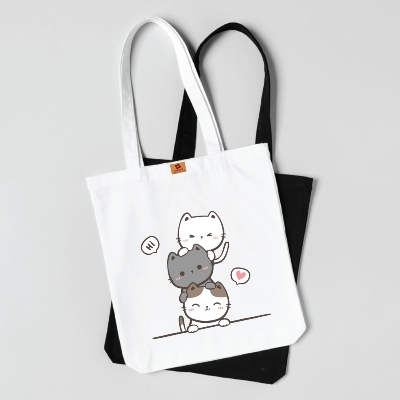 Picture of SamiaCraft Treandy Hello kitty Printed Canvas Tote Bag with Zipper – Large Capacity for University & College