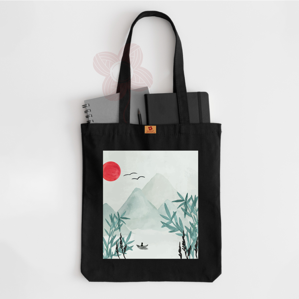 Picture of Samia Craft Special Korean & Chinese Mountain Artwork Printed Canvas Tote Bag - Fashionable, Stylish and trendy